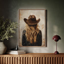 Wild West Blonde in Denim and Hat