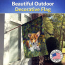 Corgi Pup and Daffodils House Flag 28x40 Porch Sleeve Pole Decorative Outside Yard Banner Artwork Wall Hanging, Polyester