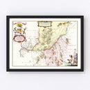 Vintage Map of Southern Scotland 1665