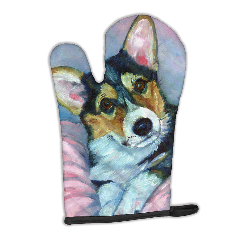 Corgi Puppy with pink blanket Oven Mitt 7301OVMT