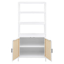 Amherst 3-shelf Radio Weave Cane Metal Accent Cabinet White