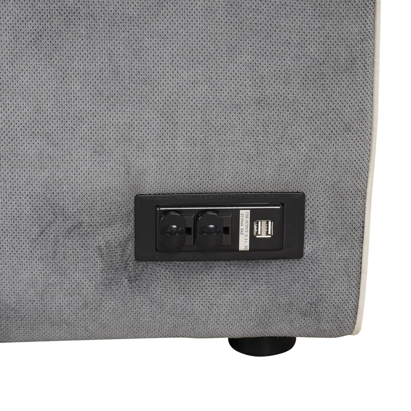 83" L-Shaped Pull Out Sofa Bed Modern Convertible Sleeper Sofa with 2 USB ports, 2 Power Sockets and 3 Pillows for Living Room, Bedroom, Office, Gray