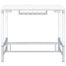 Norcrest 47-inch Acrylic Leg Bar Table White High Gloss
