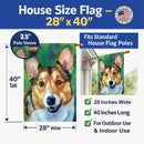 Corgi Toby House Flag 28x40 Porch Sleeve Pole Decorative Outside Yard Banner Artwork Wall Hanging, Polyester