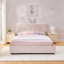 Full Size Kids Upholstered Bed with Oversized Rabbit Ear Headboard