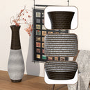 Tall Standing Designer Floor Vase Durable Artificial Rattan Elegant 2 Tone Finish Ideal Decor Accent For Living Room, Bedroom, Entryway Stylish Home Decor Statement Piece - Black / Gray by HouseOfZazla