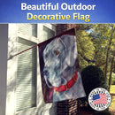 Great Dane Natural Ears Red Collar House Flag 28x40 Porch Sleeve Pole Decorative Outside Yard Banner Artwork Wall Hanging, Polyester