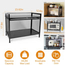 Bakers Rack Carbon Steel Kitchen Storage Cabinets Microwave Stand Kitchen Shelves with Microwave Compatibility Translucent Door Net Panel