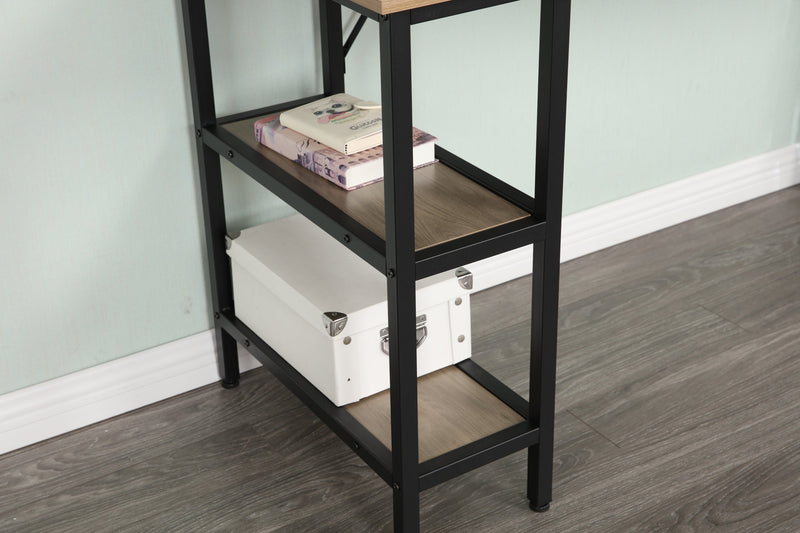 55-inch oversized light gray wood grain, best-selling home office computer desk, study writing desk with two-layer bookshelf