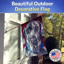 Great Dane Natural Ears Blue Collar House Flag 28x40 Porch Sleeve Pole Decorative Outside Yard Banner Artwork Wall Hanging, Polyester