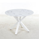 Cross Leg Dining Table With Round Top, For 4 - 6 People - White by HouseOfZazla