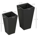 Tall Plant Pot 2-Pack Outdoor Planter Set with Drainage Holes