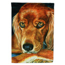 Irish Setter Serious House Flag 28x40 Porch Sleeve Pole Decorative Outside Yard Banner Artwork Wall Hanging, Polyester