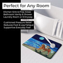Corgi Beach Ride on Horse Memory Foam Kitchen Mat Machine Washable Anti-Fatigue Cushion Comfort Bath or Kitchen Rug
