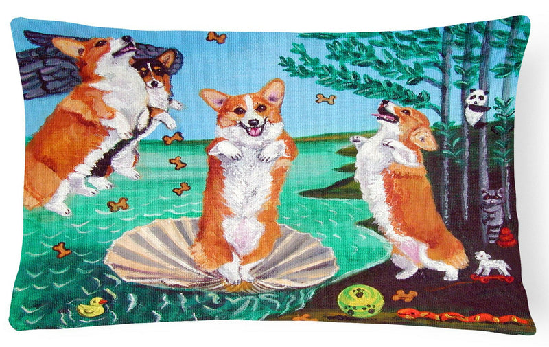 Corgi Birth of Venus Fabric Decorative Pillow 7319PW1216