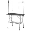 Professional Dog Pet Grooming Table Adjustable Heavy Duty Portable With Arm & Noose & Mesh Tray - Black by HouseOfZazla