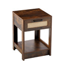 15.75" Rattan End Table With Drawer, Modern Nightstand, Side Table For Living Room, Bedroom by Unique Piece Furniture
