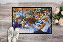 Corgi Boating Party Doormat Indoor Outdoor 18H X 27W Front Door Mat Rugs for Entryway, Non Slip Washable
