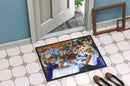 Corgi Boating Party Doormat Indoor Outdoor 18H X 27W Front Door Mat Rugs for Entryway, Non Slip Washable