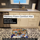 Corgi Boating Party Memory Foam Kitchen Mat Machine Washable Anti-Fatigue Cushion Comfort Bath or Kitchen Rug