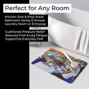 Corgi Boating Party Memory Foam Kitchen Mat Machine Washable Anti-Fatigue Cushion Comfort Bath or Kitchen Rug