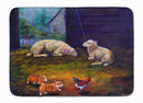 Corgi Chaos in the barn with sheep Memory Foam Kitchen Mat Machine Washable Anti-Fatigue Cushion Comfort Bath or Kitchen Rug