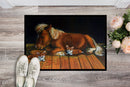 Corgi Snuggles the pony Doormat Indoor Outdoor 24H X 36W Front Door Mat Rugs for Entryway, Non Slip Washable Low Pile,