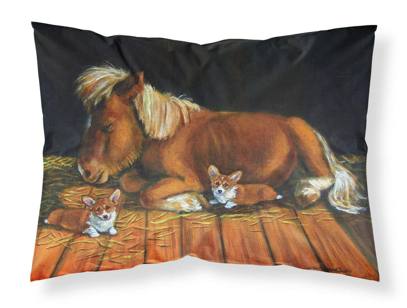 Corgi Snuggles the pony Fabric Standard Pillowcase 7323PILLOWCASE