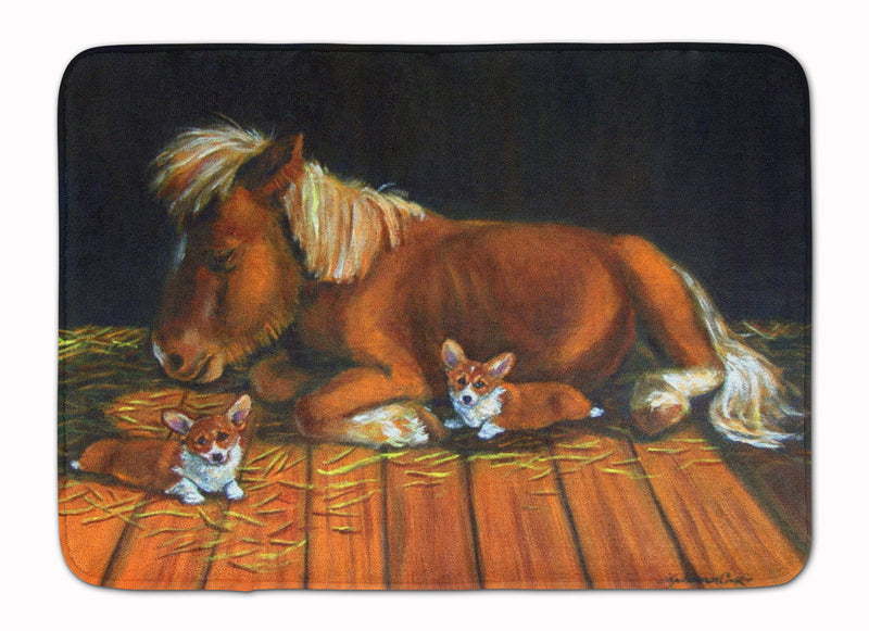 Corgi Snuggles the pony Machine Washable Memory Foam Mat 7323RUG