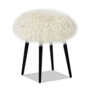 Alberta - Mongolian Sheepskin Round Ottoman by HouseOfZazla