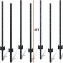 4 Foot U-Shaped Metal Garden Fence Posts Set for Wire Mesh Fencing by HouseOfZazla