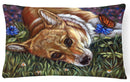 Corgi Pastel Butterfly Decorative Throw Pillow 12x16 Indoor Outdoor Accent Cushion, Fabric Cover with Insert for Sofa, Bed, Porch & Living Room
