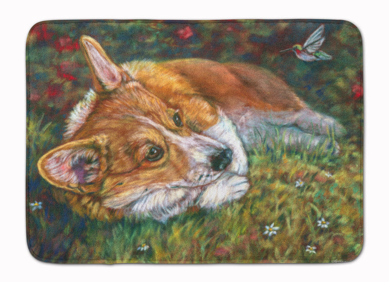 Corgi Pastel Hummingbird Machine Washable Memory Foam Mat 7326RUG