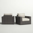 Outdoor Armchairs With Cushions (Set of 2) - Espresso / Gray by HouseOfZazla