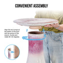 Birdbath For Patio, Garden - White / Pink by HouseOfZazla