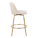 Toriano - Contemporary, Fixed Height Counter Stool With Swivel With Round Footrest (Set of 2) by HouseOfZazla