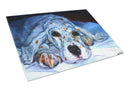 English Setter Pup Cutting Board Tempered Glass Kitchen Cutting Surface, Heat Resistant Chopping, Non-Slip Feet, Food Prep & Serving