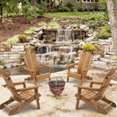 Lounge Patio Chair For Garden Outdoor Wooden Folding Adirondack Chair (Set of 2) Solid Cedar Wood Lounge Patio Chair For Garden by Unique Piece Furniture