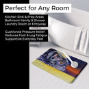 Black French Bulldog Sunny Memory Foam Kitchen Mat Machine Washable Anti-Fatigue Cushion Comfort Bath or Kitchen Rug