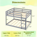 Full Over Full Bunk Bed Low-to-ground Bunk Bed by LJGDeals
