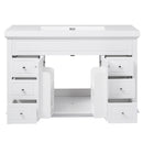 Bathroom Vanity With Sink, 6 Soft Close Drawers & Double Doors - White by HouseOfZazla