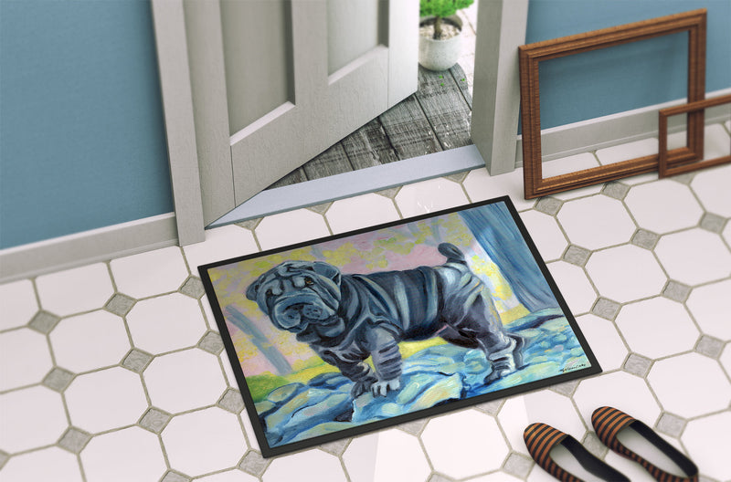 Blue Shar Pei Doormat - 24x36 Decorative Floor Mat – Indoor/Outdoor Rug