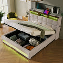 Upholstered Platform Bed With A Hydraulic Storage System, LED And USB Charging (Without Mattress) by HouseOfZazla