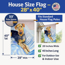 Cozy Airedale Terrier House Flag 28x40 Porch Sleeve Pole Decorative Outside Yard Banner Artwork Wall Hanging, Polyester