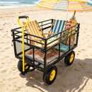 Wagon Cart Garden Cart Trucks Make It Easier To Transport Firewood Yellow+Black by HouseOfZazla