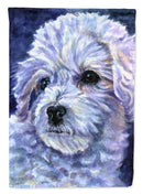 Bichon Frise House Flag 28x40 Porch Sleeve Pole Decorative Outside Yard Banner Artwork Wall Hanging, Polyester