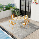 4 Piece Set Of Modern Striped Single Chairs With Folding Square Table by Unique Piece Furniture