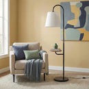 Seoul - Floor Lamp With Rotary Switch Wood Table Base - Black / White by HouseOfZazla