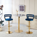 Modern Bar Chair With Iron Tube Legs, Soft Cushions And Comfortable Backrest (Set of 2)