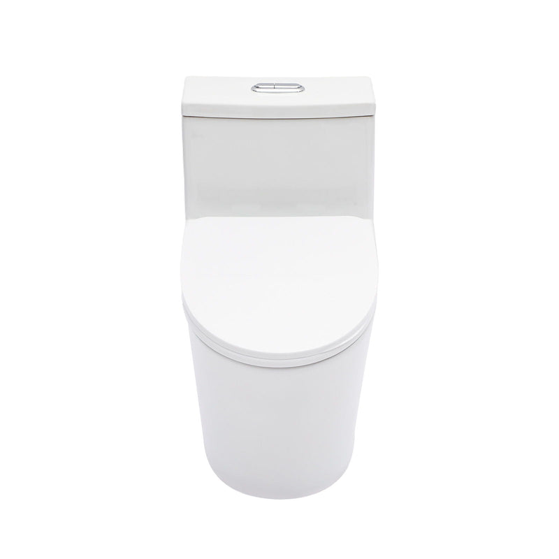 1 Piece Toilet For Bathroom, Dual Flush 1.24 / 1.43 Gpf, Soft Closing Seat - White